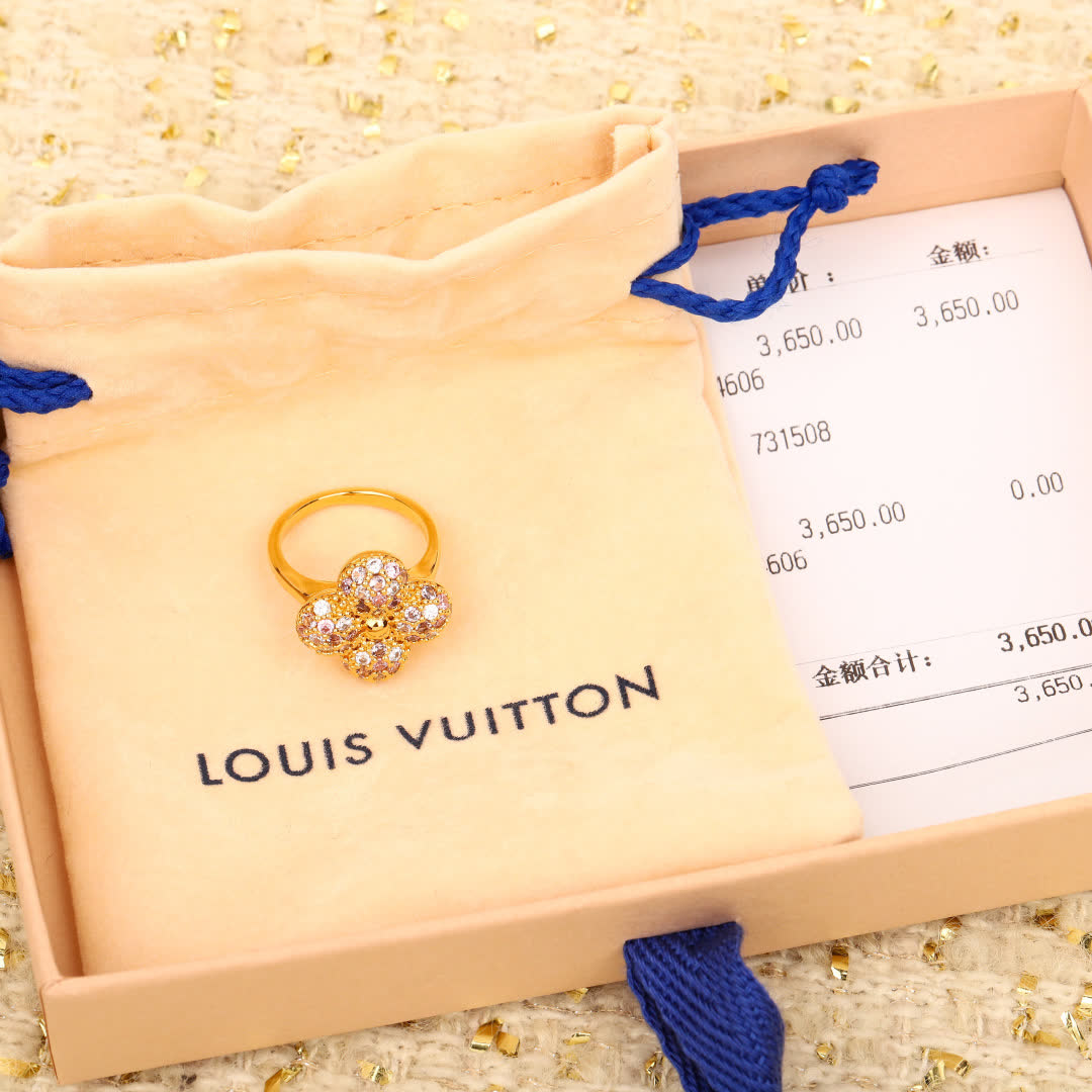 Louis Vuitton Gold Ring with Diamonds